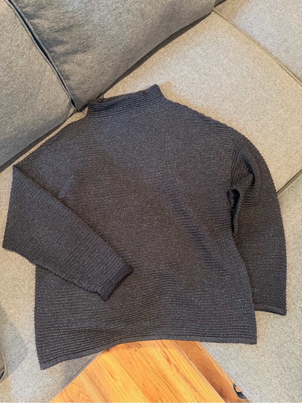 Tahari Women’s Charcoal Ribbed Turtleneck Sweater